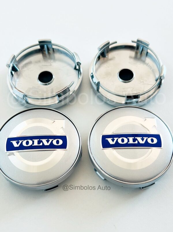 4 Centros de Jantes Volvo Roxo 60mm