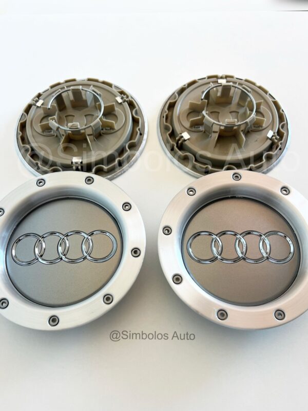 4 Tampões de Jantes Audi 146mm Cinza 8D0601165K