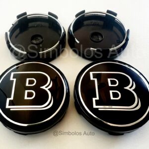 4 Centros de Jantes Smart Brabus 60mm Black