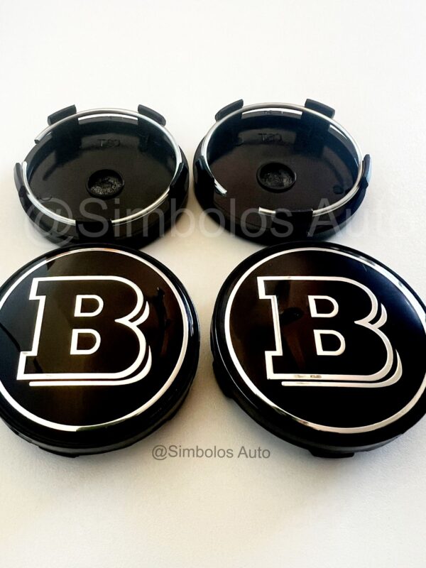4 Centros de Jantes Smart Brabus 60mm Black