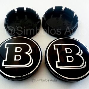 4 Centros de Jantes Smart Brabus 56mm Black
