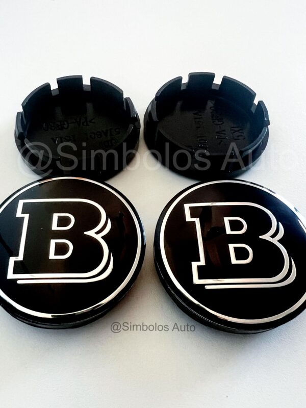 4 Centros de Jantes Smart Brabus 56mm Black
