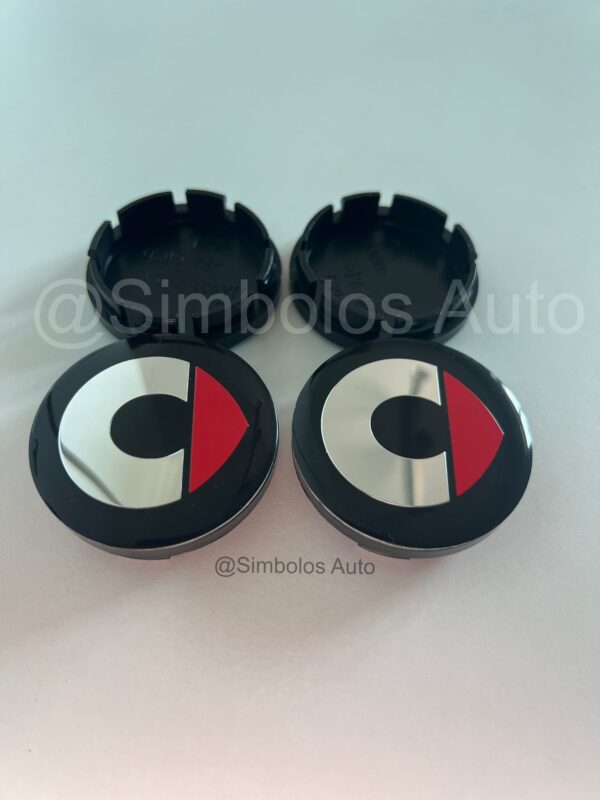 4 Centros de Jantes Smart 56mm Red